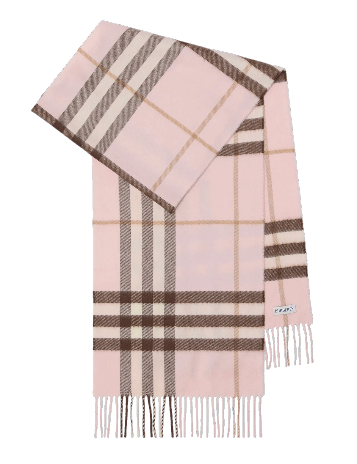 Check Cashmere Scarf in Bow pink