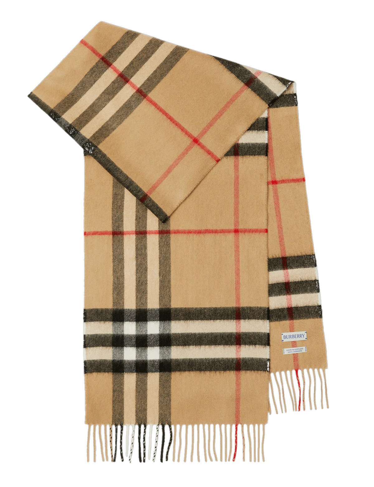 Check Cashmere Scarf in Archive beige